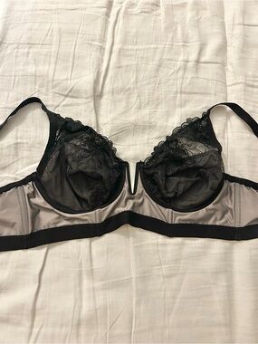 Torrid Gray Bralette with Black Lace Cups
